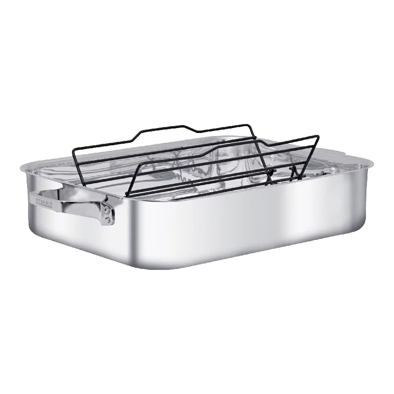 Zwilling Truclad 16" x 13" Rectangle Roaster with Rack, Stainless Steel - 40171-400*