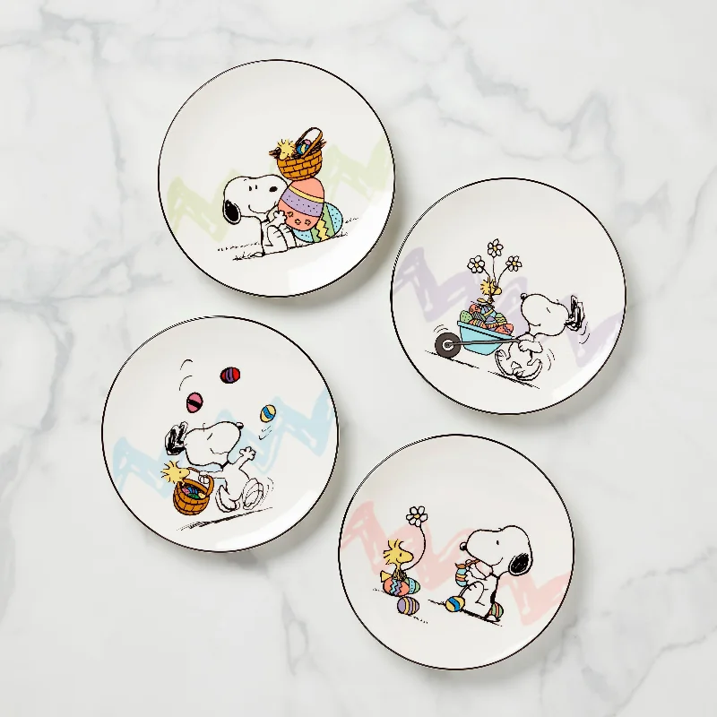 Peanuts Easter Snoopy 4-Piece Accent Plates Set