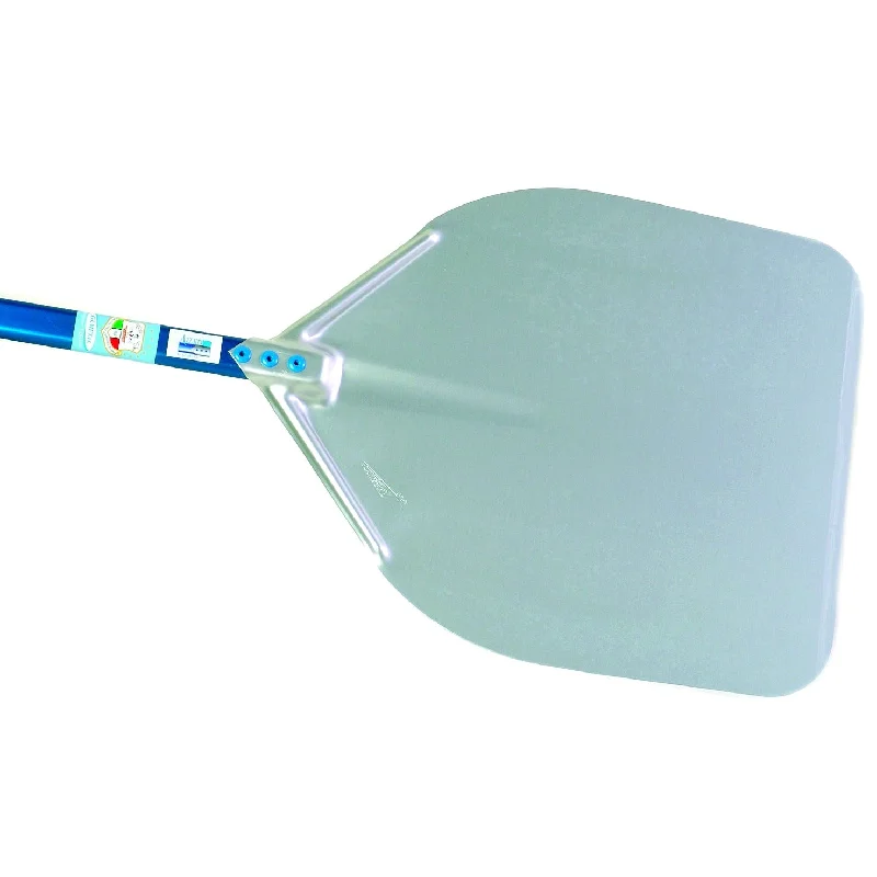 ALUMINUM RECTANGULAR PIZZA PEEL 33X33 CM, HANDLE 180 CM.