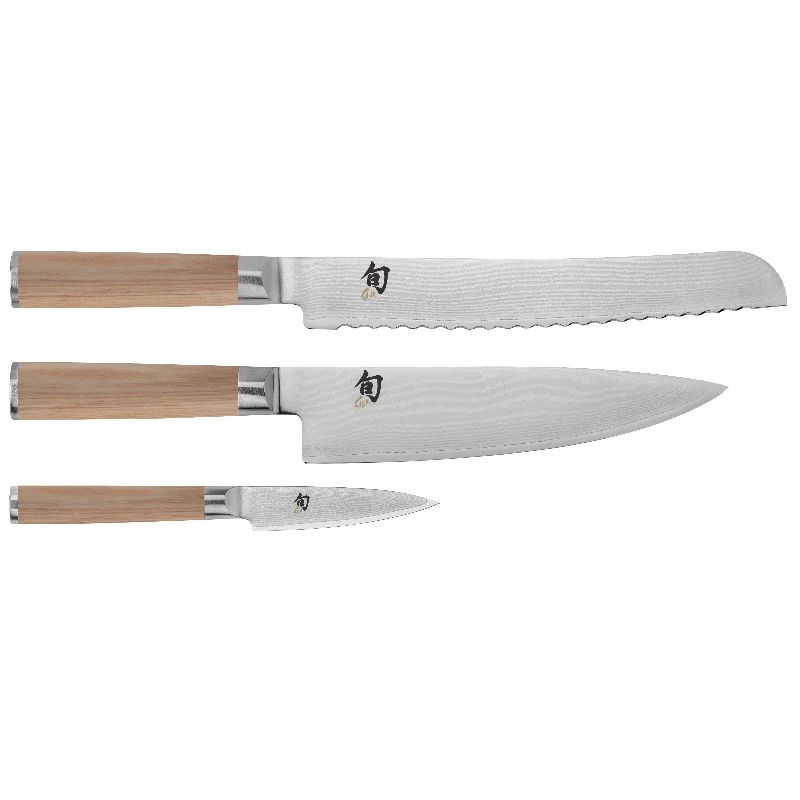 Shun Classic Blonde Chef's, Bread and Paring Knife Set