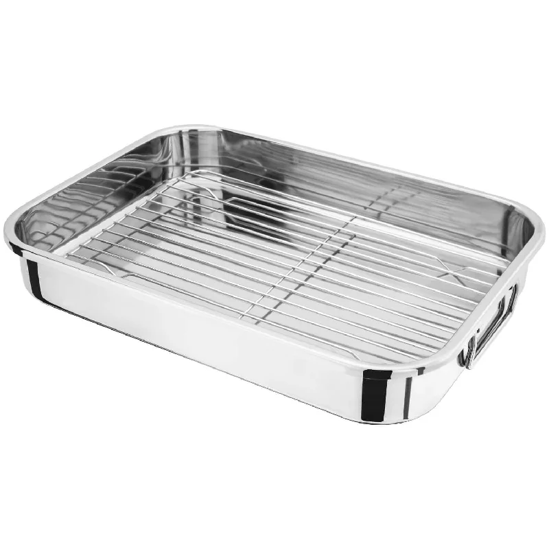 Judge Stainless Steel Roasting Pan & Rack - 42cm x 30cm x 6cm