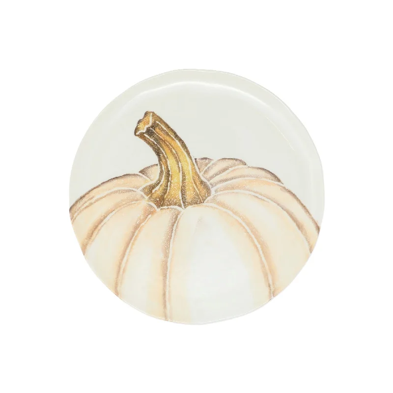 Pumpkins Salad Plate - White Medium Pumpkin