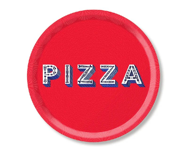 Word Round Tray - Pizza - by Jamida