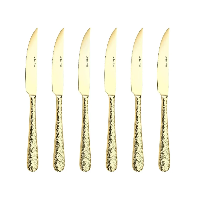 Arthur Price Champagne Avalon Stainless Steel Steak Knives - Set of 6