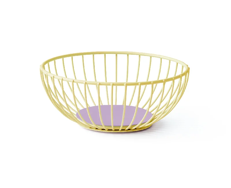 Iris Small Wire Basket in Yellow and Lilac by Octaevo