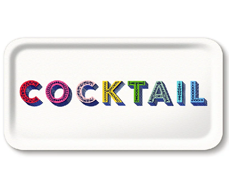 Word Large Rectangular Tray - Cocktail - by Jamida