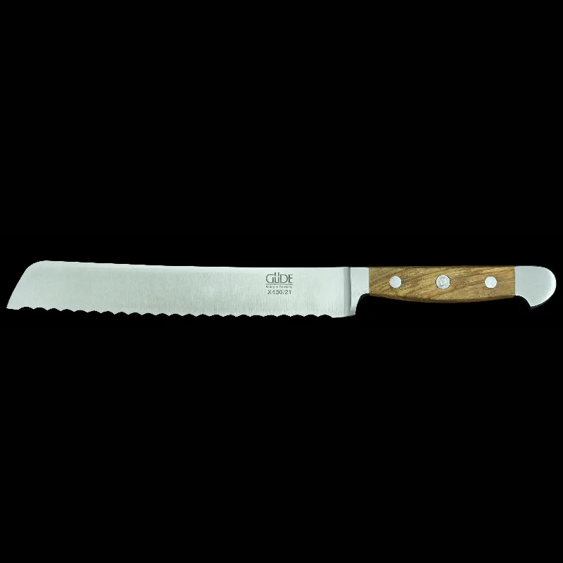 Gude Alpha Olive Bread Knife With Olivewood Handle, 8-in