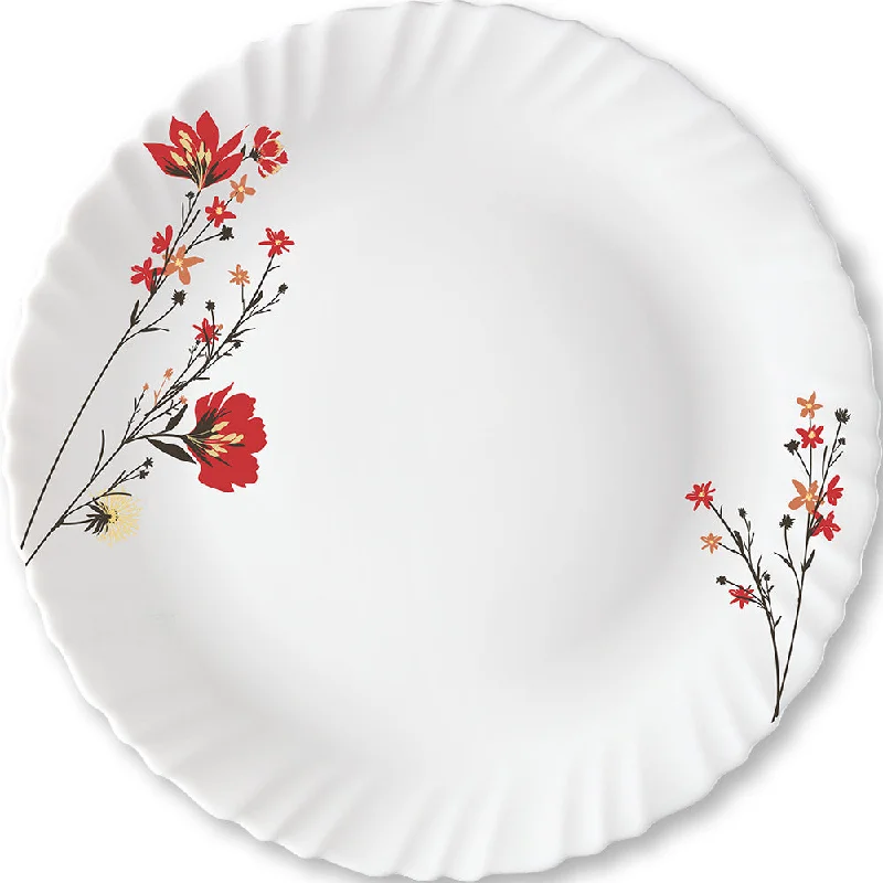 Larah by Borosil Chrys Red Full Plate Set