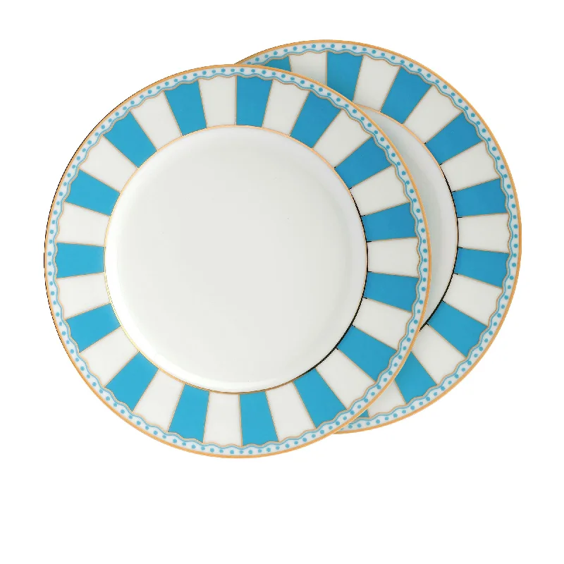 Noritake Carnivale Cake Plate 21cm Set of 2 Light Blue