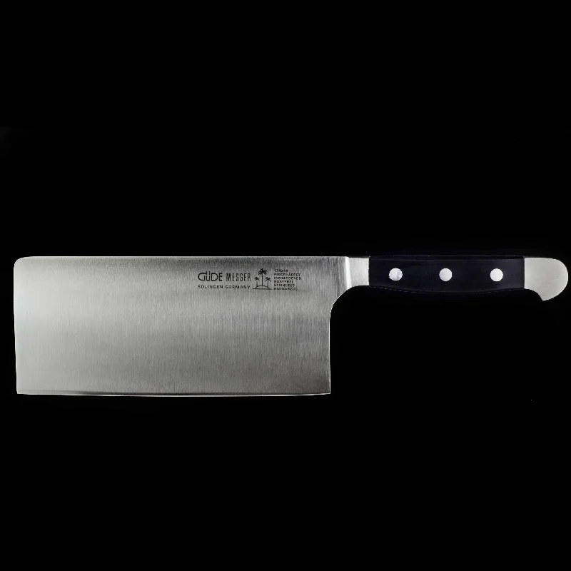 Gude Alpha Cleaver Knife With Black Hostaform Handle, 7-in.