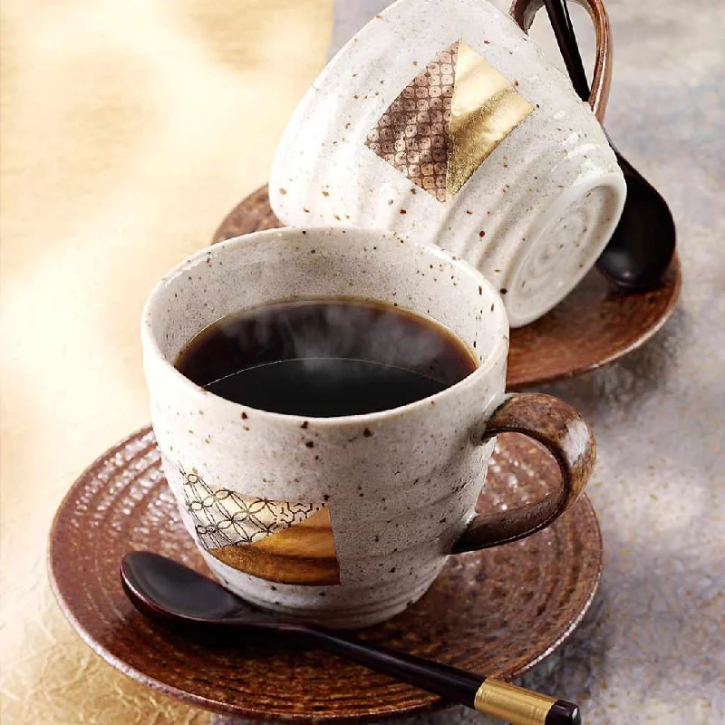 [MUG (CUP)] COFFEE CUP & SAUCER SET | HAKUICHI | KANAZAWA GOLD LEAF