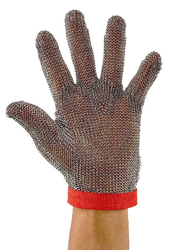 Protective Mesh Glove, Medium, Reversible, Red (10 Each)