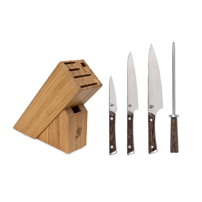 Shun Kanso 5-Piece Starter Set with Slimline Block