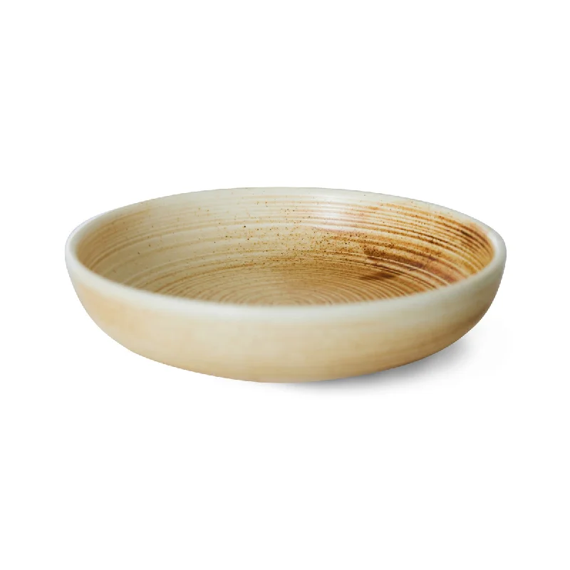 Home Chef Ceramics: Deep Plate Medium Rustic Cream Brown